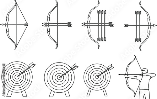 Archery equipment and targets diagrams