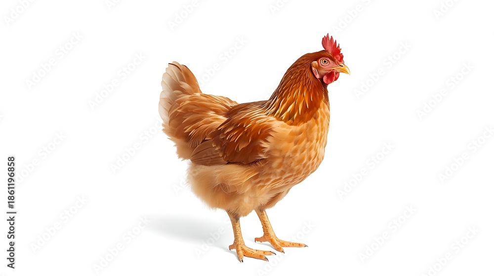 Fototapeta premium Brown hen standing alone