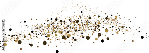 Abstract particle dispersion on white background