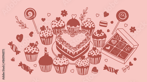 Sweet Treats and Desserts with Cupcakes and Lollipops.