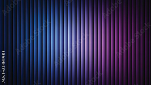 Glass ripple texture with dark gradient background and lilac light streaks. Futuristic distortion, moody abstract glow, reeded vertical blur. Vector illustration EPS