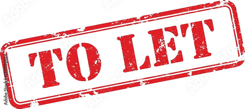 A striking red rectangular stamp displaying the phrase to let in bold uppercase lettering isolated on a white background