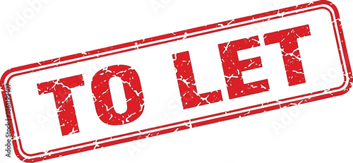 A distressed red stamp boldly proclaims to let on a white background indicating rental availability