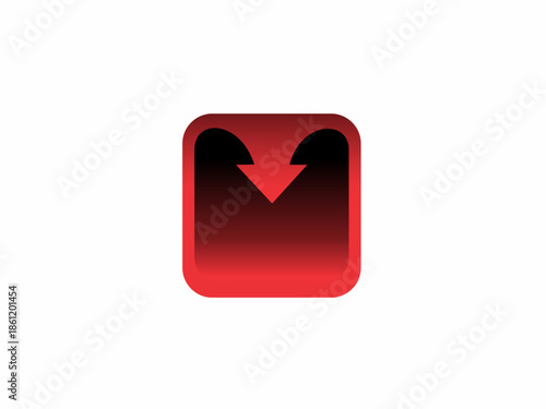 Free Download Modern Red Gradient Down Arrow Icon in Rounded Square - GFXLoad
