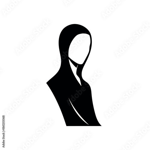 Elegant silhouette of a woman wearing a hijab representing modesty and grace.