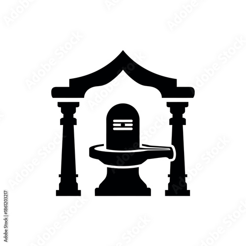 Shiva Lingam in a Temple Structure.