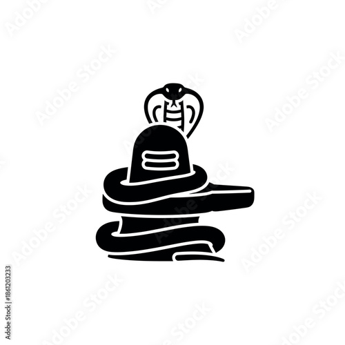 Shiva Lingam with Cobra.