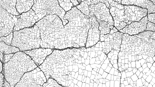 Black and white cracked pattern abstract background texture