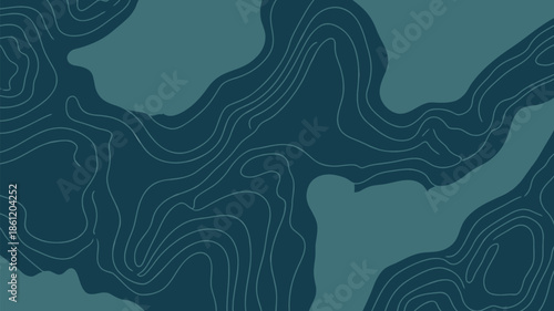 Modern topographic map design with wavy contours and soothing blue hues