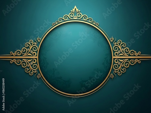 Ornate gold circular frame with filigree details