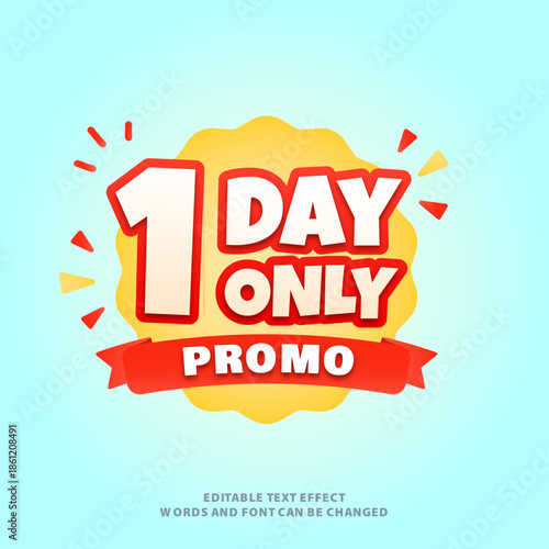 1 day only store sale logo social media promo sticker discount online shop editable template