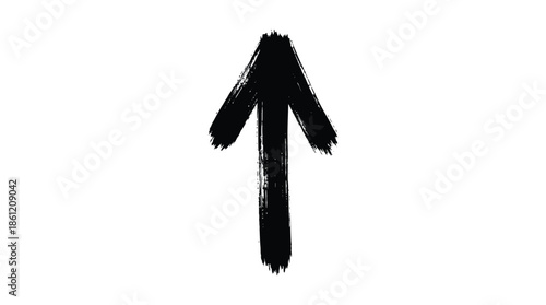 Bold black checkmark with dynamic brush strokes on white