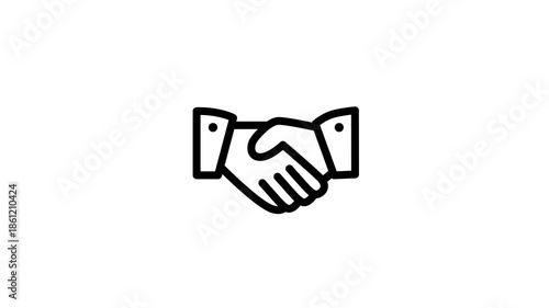 Minimalist Handshake Icon Animation for Business Concepts.