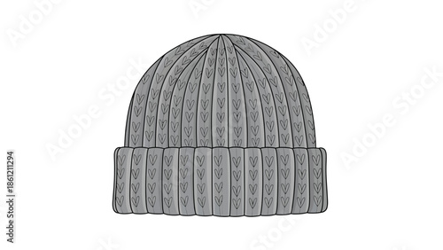 A simple knitted beanie, a classic winter hat, perfect for keeping warm in cold weather