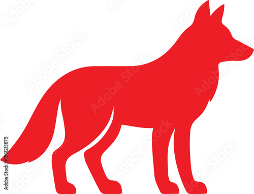 Minimal vector wolves trio with crescent moon symbol, brown white and black silhouette design