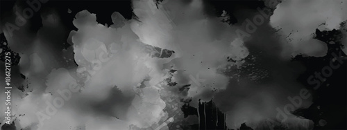 Abstract Cloudy Ink Texture with Grayscale Tones and Atmospheric Calm