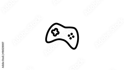 Wiggling Video Game Joypad Line Art Animation.