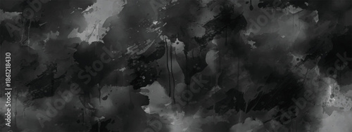 Monochrome Fog and Ink Composition with Dreamy and Artistic Mood