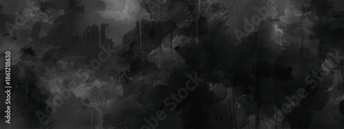 Dark Ethereal Ink Wash Texture with Cloudy Forms and Subtle Drama