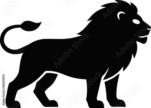 Silhouette of a majestic lion