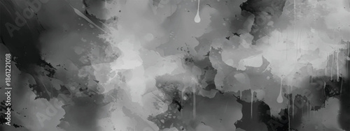 Grayscale Abstract Smoke Pattern with Fluid Ink and Expressive Style