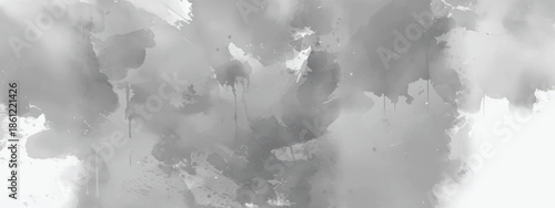 Monochrome Cloudlike Abstract Texture with Flowing Ink and Atmospheric Depth