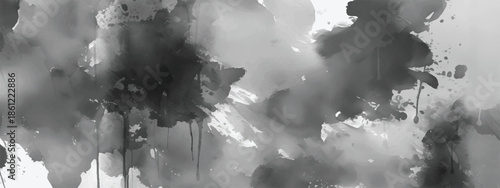 Grayscale Ink Wash Background with Smoke Like Flow and Soft Contrast