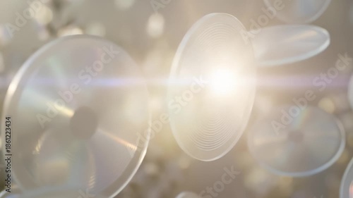 Abstract Shiny Discs Floating Gently in a Soft Blurred Background