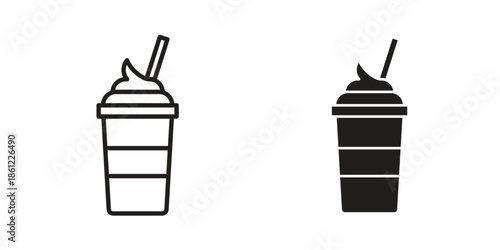 Frappuccino icons symbol, logo illustration. Vector graphics set