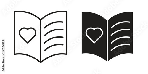 Guests book icons symbol, logo illustration. Vector graphics set