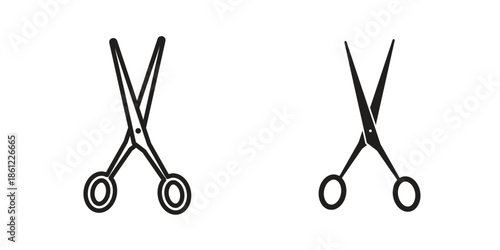 Hairdresser scissors icons symbol, logo illustration. Vector graphics set