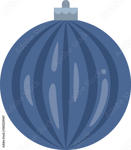 Blue Christmas Ornament Ball Illustration