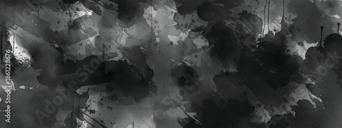 Dark Foggy Abstract Background with Ink Wash and Dreamy Atmosphere
