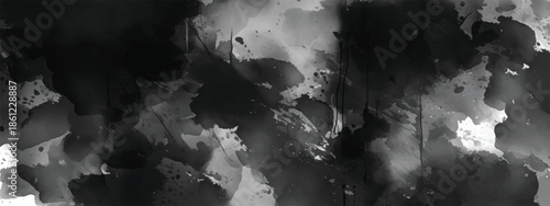 Dark Foggy Abstract Background with Ink Wash and Dreamy Atmosphere