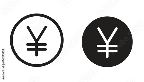 Yen Icon Collection for Mobile – Vector Currency Symbols (EPS)