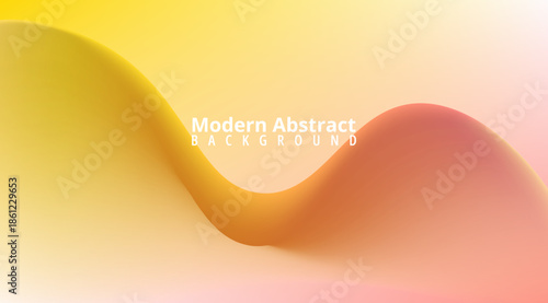 Abstract background featuring soft flowing waves of warm gradient color blending yellow orange and gentle pink hues for modern design