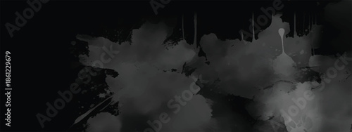 Grayscale Watercolor Abstract Texture with Cloudy Wash and Organic Flow