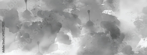 Monochrome Foggy Background with Artistic Ink Stains and Soft Contrast