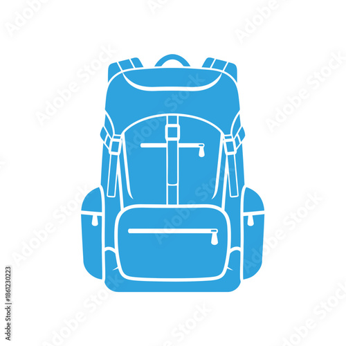 Blue Backpack Icon for Hiking and Camping Adventures