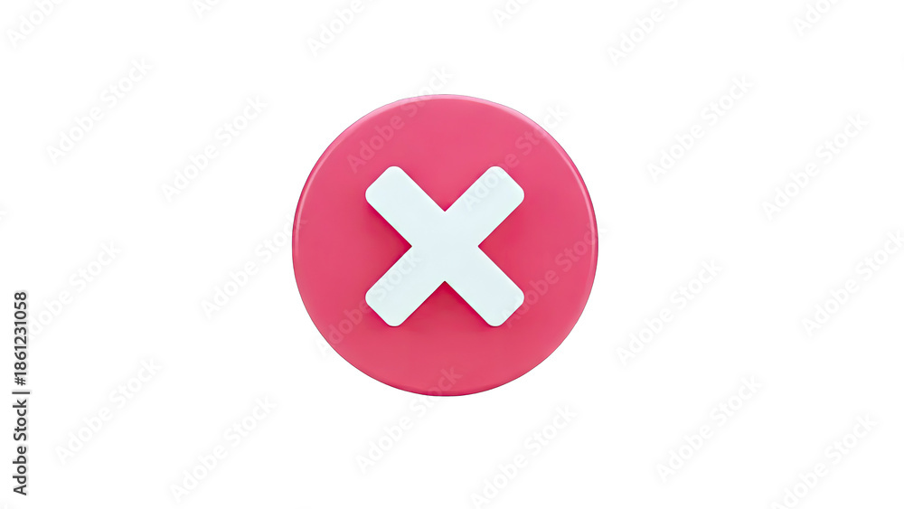 Fototapeta premium Red Circle with White 'X' Mark Icon