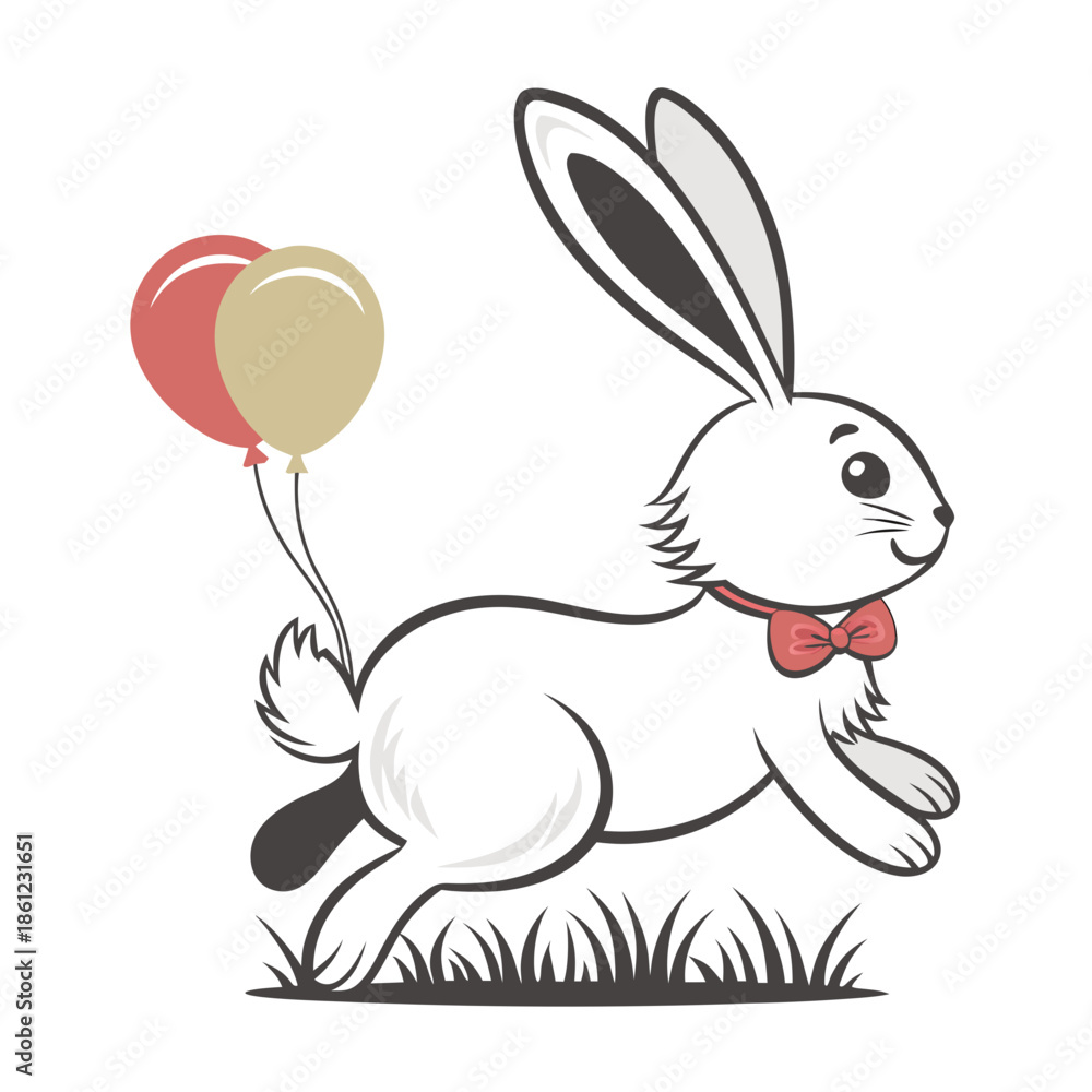 Obraz premium Cute bunny icon for rabbit festival and carnival