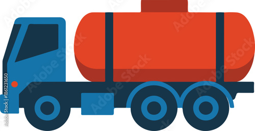 Fuel Tanker Truck Vector Graphic Illustration for Logistics and Transportation Industry Use Cases