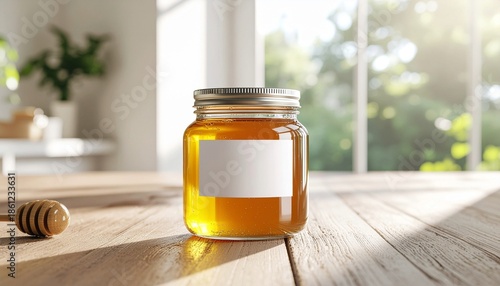 Honey Jar Mockup with Blank Label