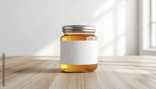Honey Jar Mockup with Blank Label
