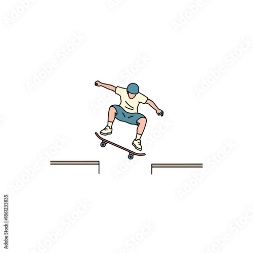 Skateboarder Performing Trick on Black Skateboard.