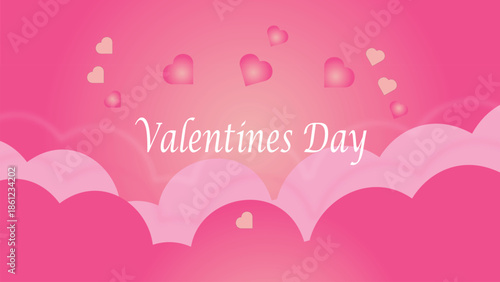 Happy Valentines Day pink heart card