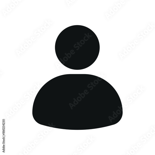 User profile icon set with single person silhouette representing account, avatar, login, identity and user interface concept