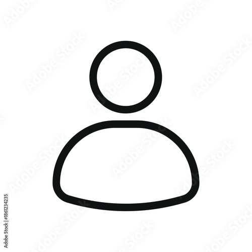 User profile icon set with single person silhouette representing account, avatar, login, identity and user interface concept