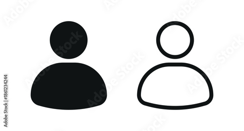 User profile icon set with single person silhouette representing account, avatar, login, identity and user interface concept
