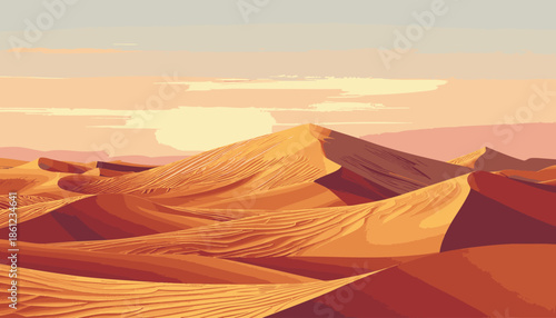 Desert Sand Dunes at Sunset